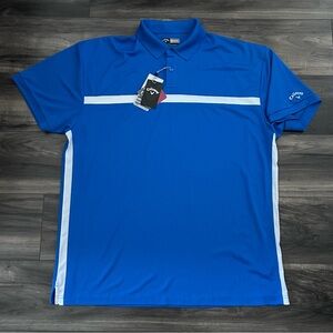 Callaway Polo Shirt Opti-Dri Short Sleeve Golf Shirt Mens Size XLT Blue New